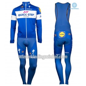 Set Fietsshirt Lange Mouw + Lange Koersbroek 2018 Quick Step Floors N001 Winter Thermal Fleece